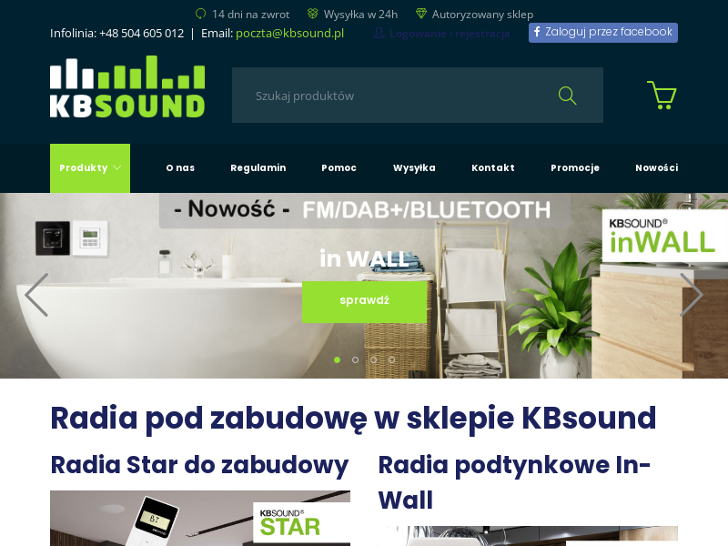 KBSound.pl - Radia podtynkowe, radia do zabudowy wifi, bluetooth